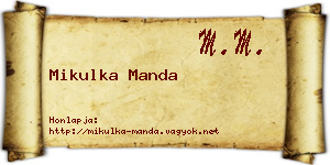 Mikulka Manda névjegykártya